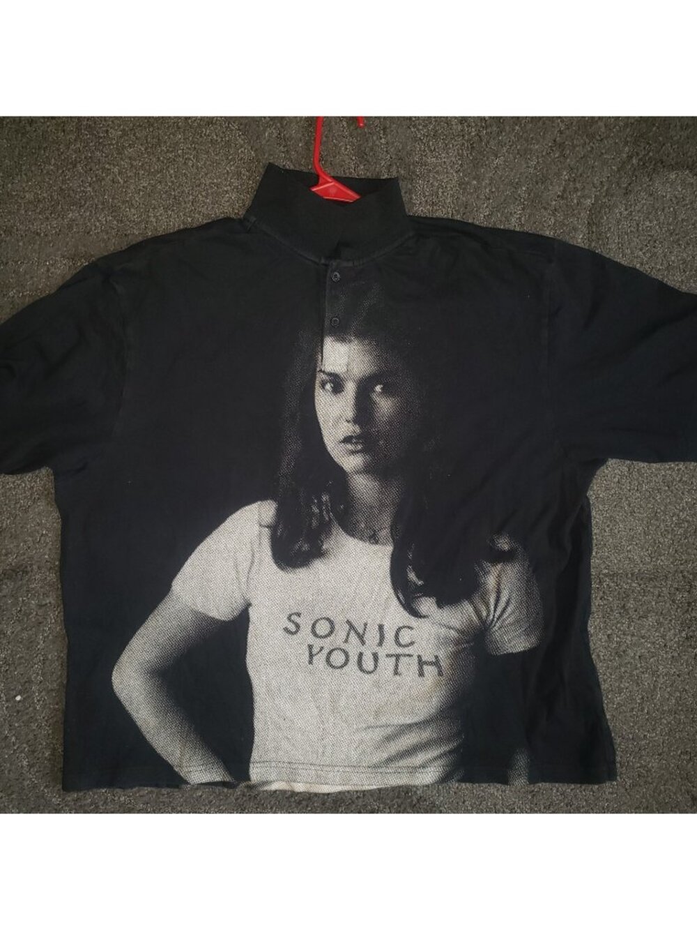 Pleasures x Sonic Youth Funky Donkey Polo Collared Shirt Size Large
